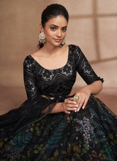 Contemporary Lehenga Choli in Black Colour